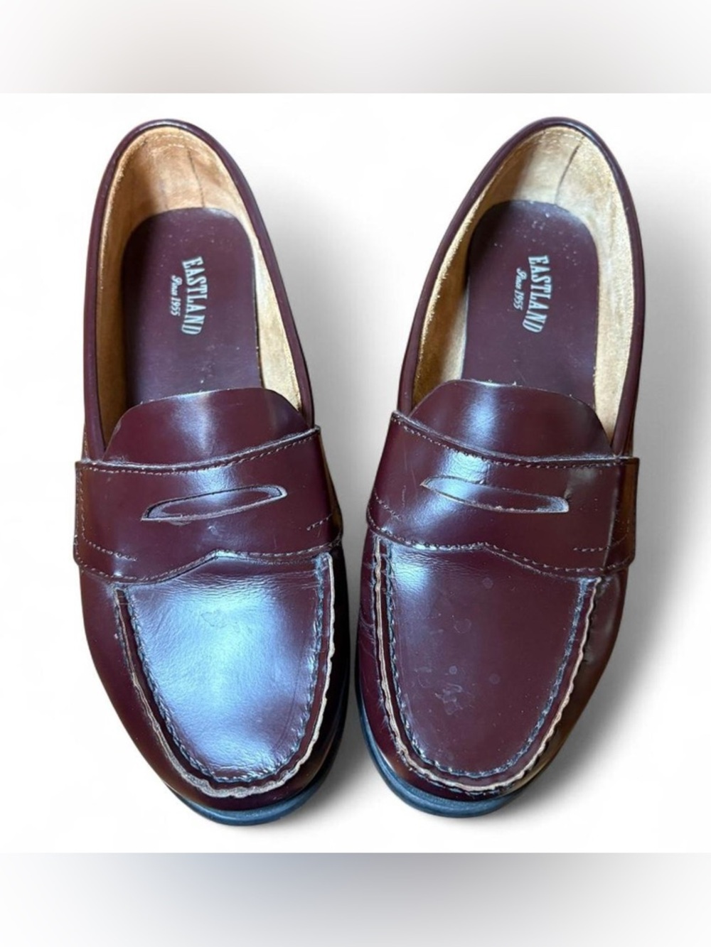 Eastland Women’s Burgundy Leather Classic/Vintage Penny Loafers